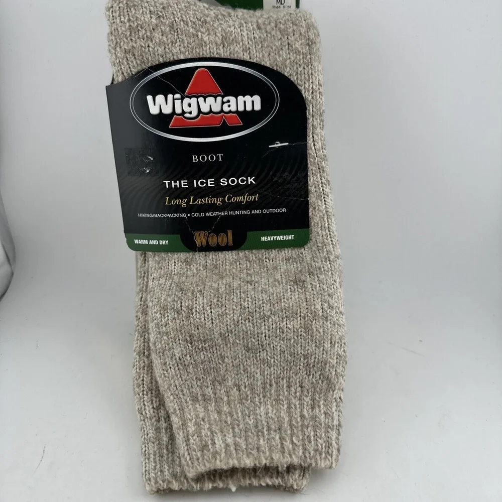 Wigwam Tan The Ice Sock Thermal Boot Socks MD Vintage